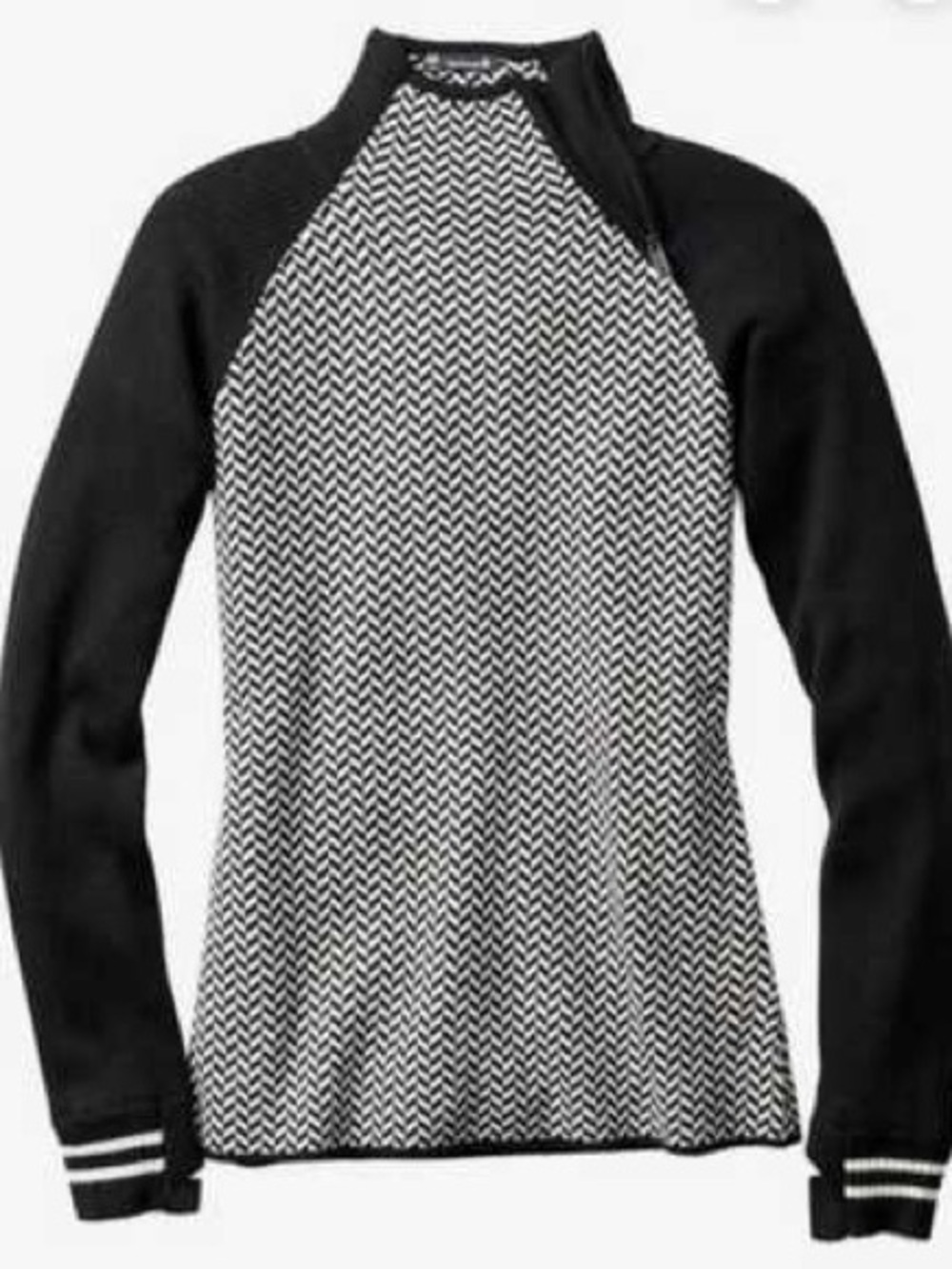 Smartwool Black and White Chevron Cowl Turtleneck Sweater